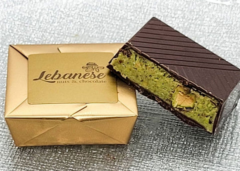 DARK CHOCOLATE FILLED WITH PISTACHIO PASTE