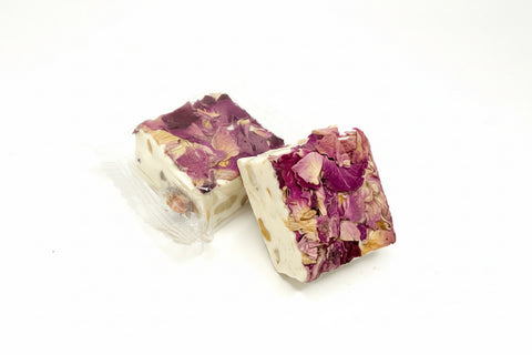 Cashew Nougat with Rose Petals